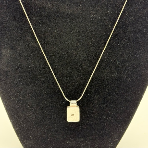 Vintage Retro Dichroic Glass Pendant and Necklace | 925 Sterling | Snake Chain - Picture 2 of 8